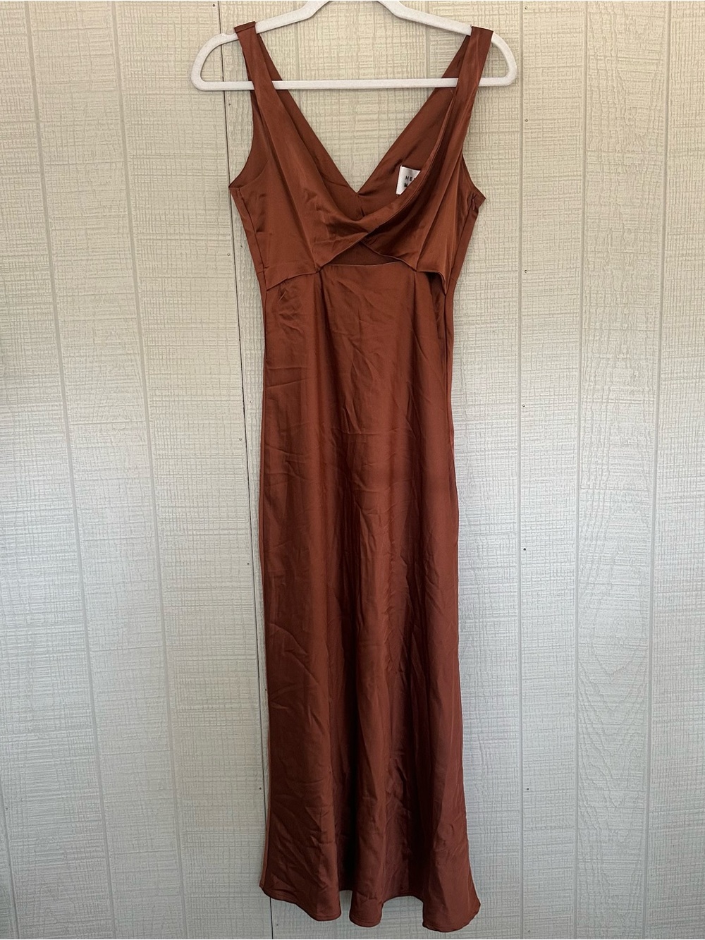 Hello Molly Satin Twist Maxi Long Dress Copper Size 4